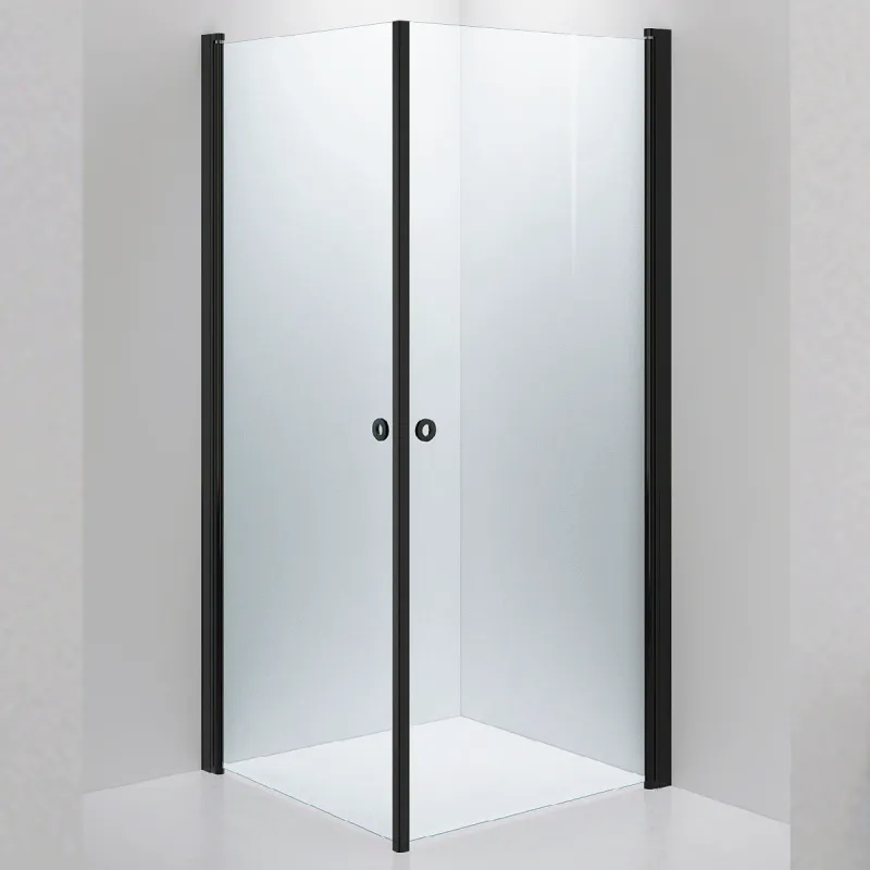 OUTLET: INR LINC Angel Original Dusjhjørne 90x90 cm - 180 cm høyde - Klart glass/Matt sort profiler