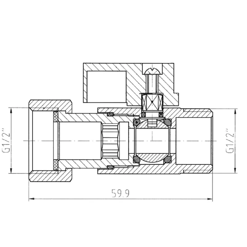 Heidenreich Klosettkran 1/2’’ med Grep og Pakning