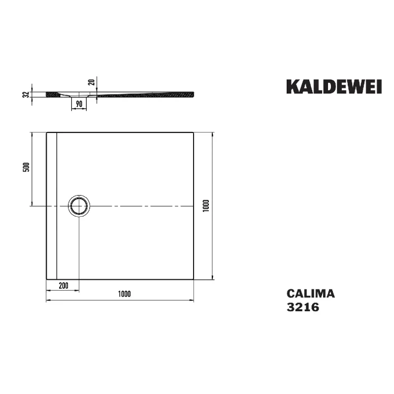 Kaldewei CALIMA Mod 3216 Dusjkar 100x100 cm