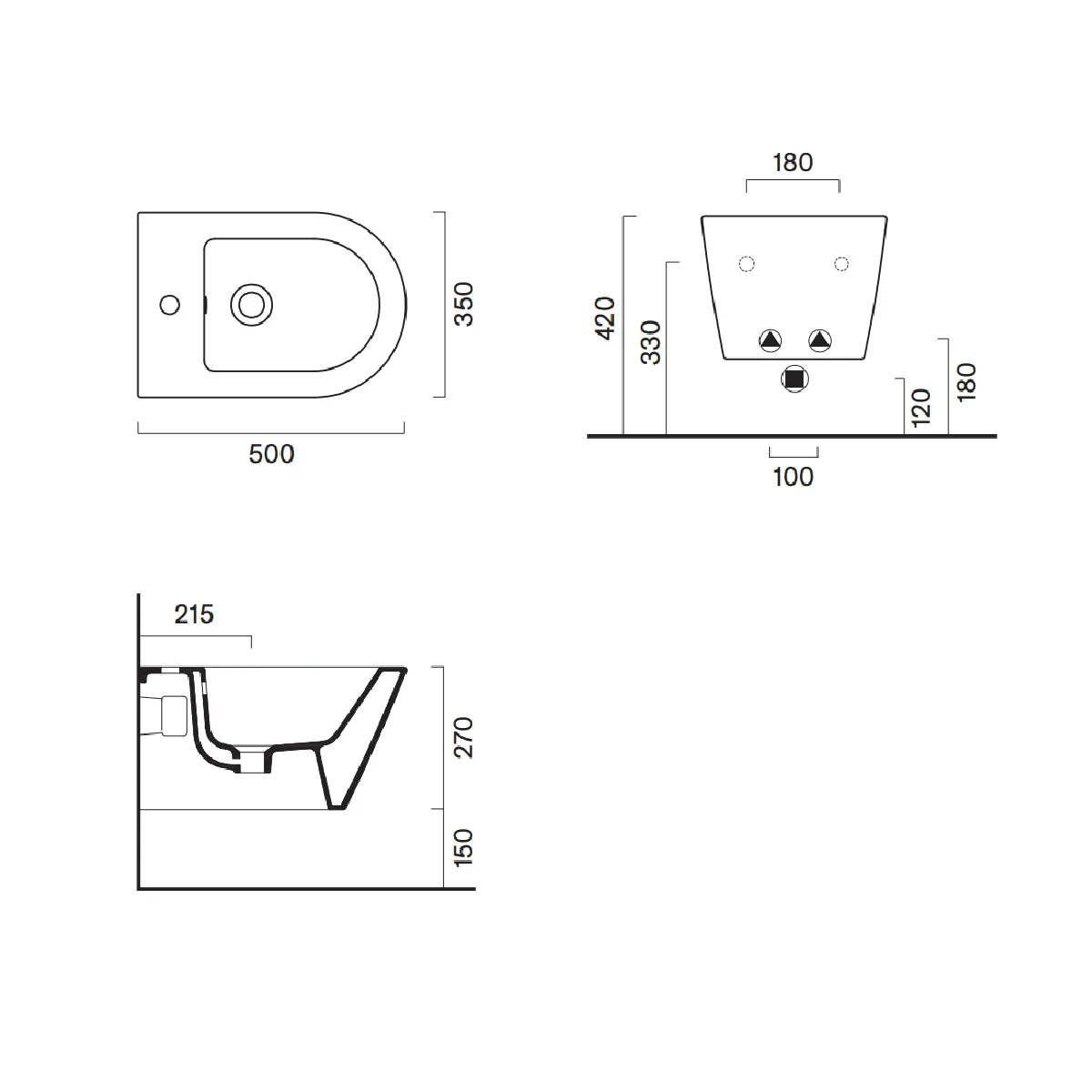 Catalano Zero 50 cm Vegghengt Bidet