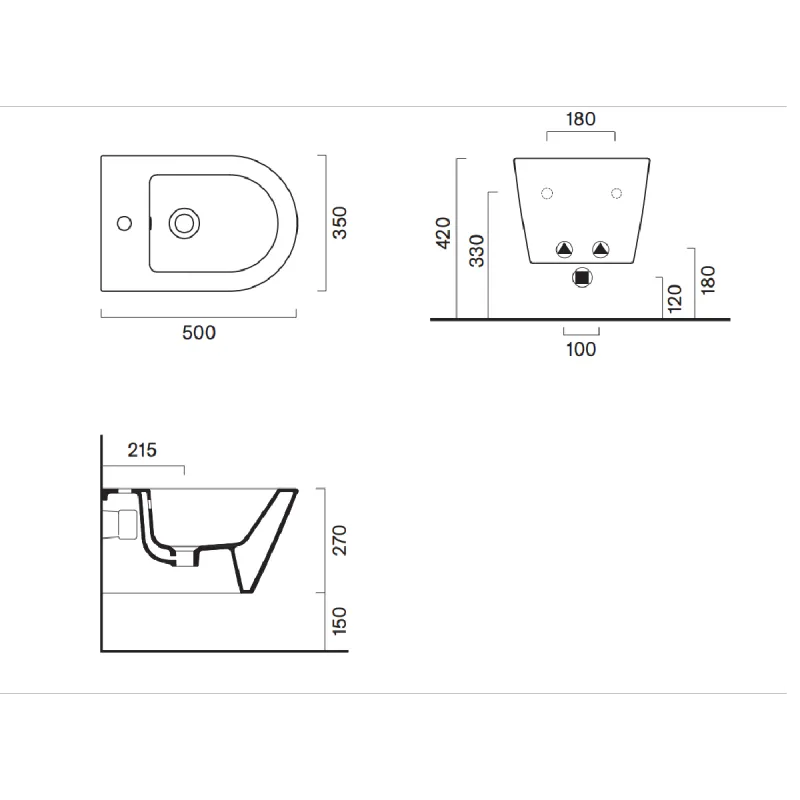 Catalano Zero 50 cm Vegghengt Bidet