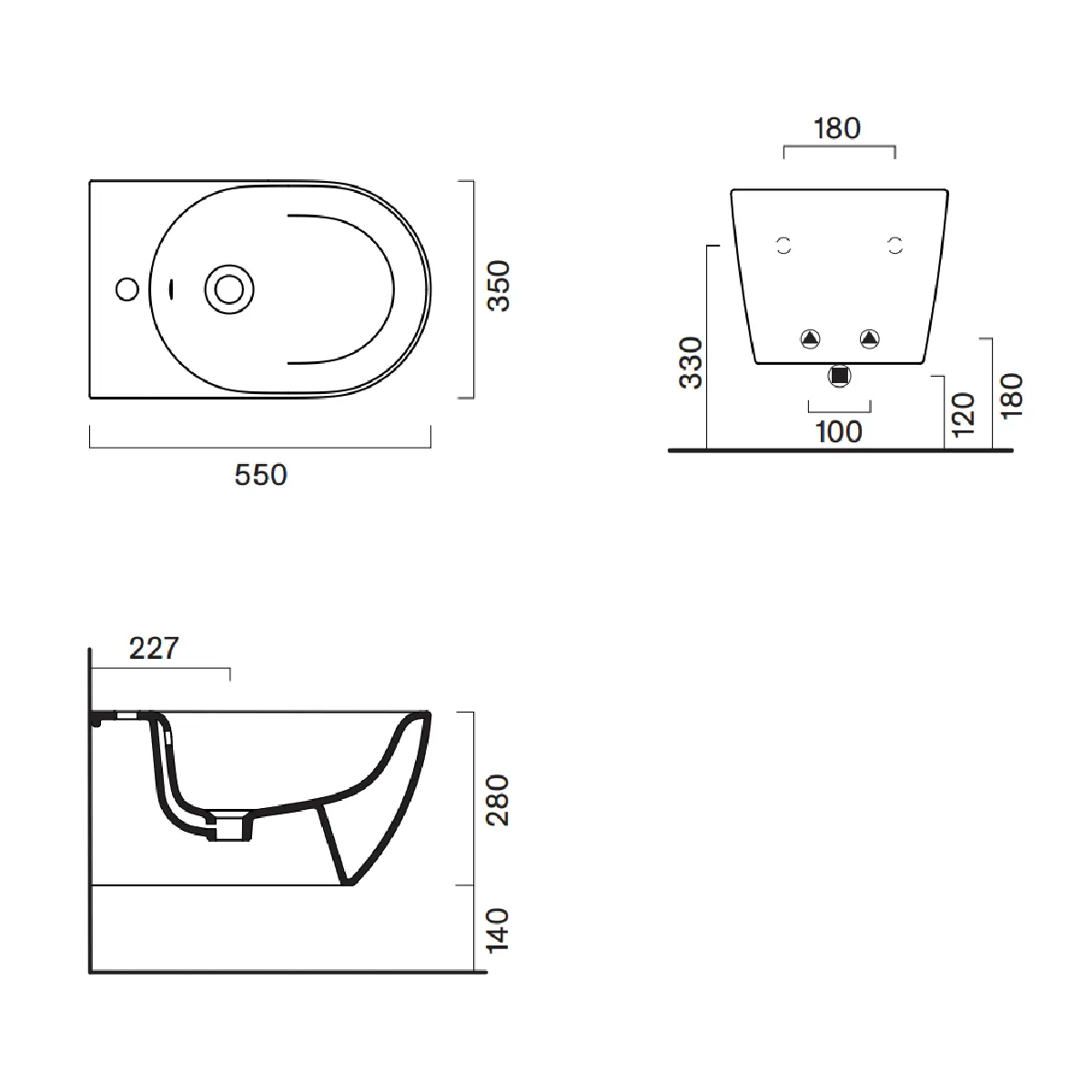 Catalano Sfera 55 cm Vegghengt Bidet