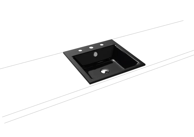 Hovedbilde Kaldewei PURO Mod 3150 Nedfelt Servant, 46x46 cm, Black, 3 kranhull, ...