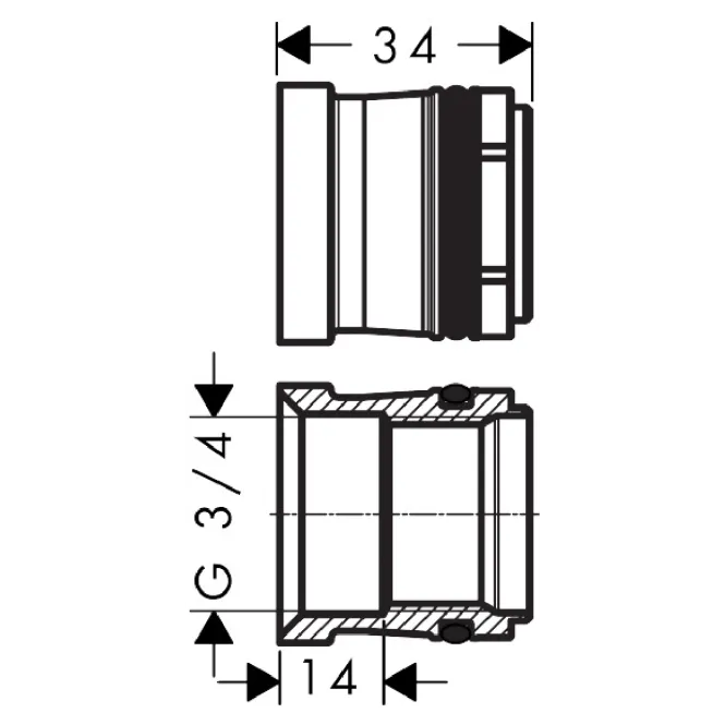 Hovedbilde Hansgrohe Ecostat Select S-adaptersett G 3/4