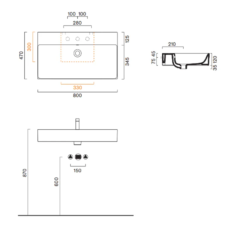 Catalano Premium Vegghengt Servant 80x47 cm
