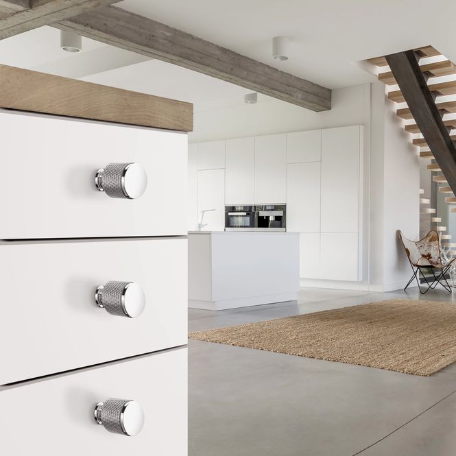 Hovedbilde Beslagsboden Knott Diam 22 mm, Krom