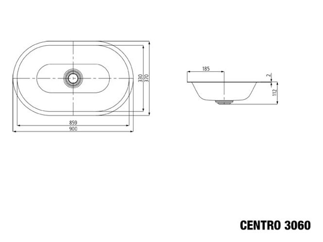 Hovedbilde Kaldewei CENTRO Mod 3060 Underlimt Servant, 91x38 cm, Cool Grey 70, 0 ...