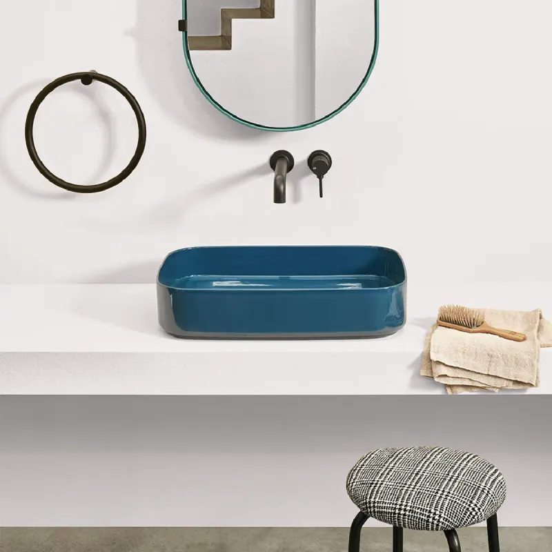 Cielo Shui Comfort rektangulær servant 60x40 cm toppmontering