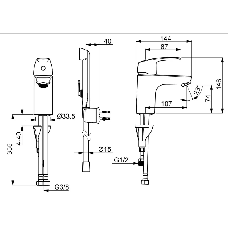Oras Safira 1012F Bidèbatteri - Krom