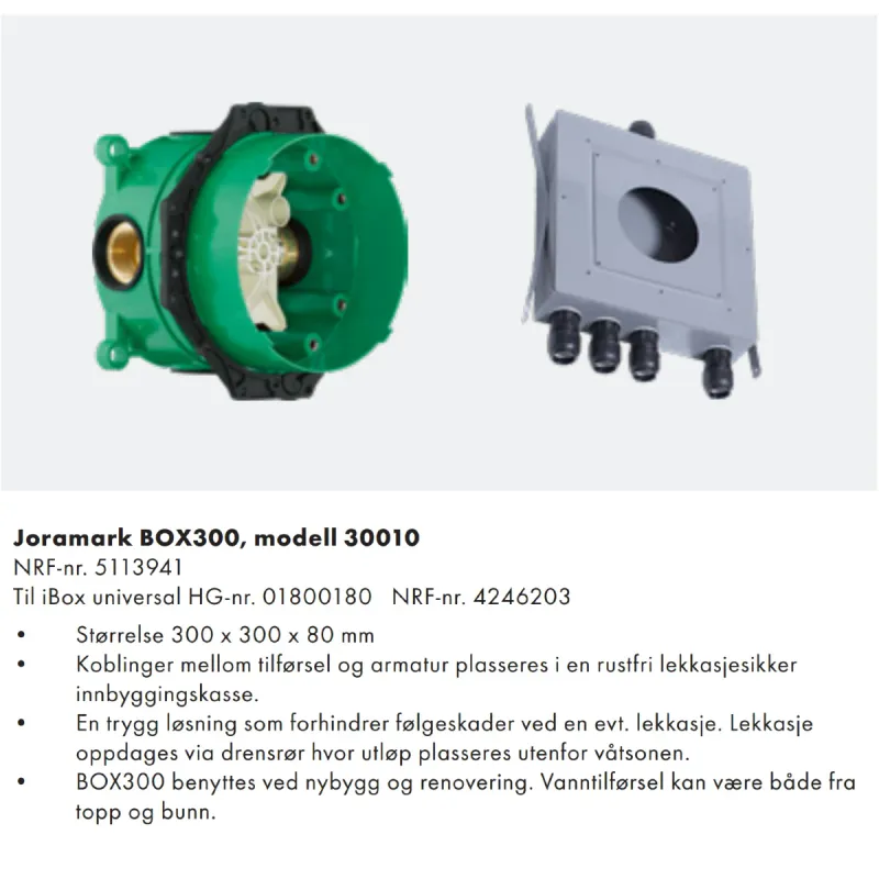 Hansgrohe iBox Innbyggingsdel uten lekkasjesikringer