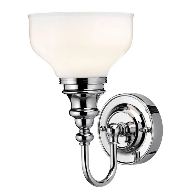 Burlington Ornate vegglampe med LED-lys - Krom/Frostet glass
