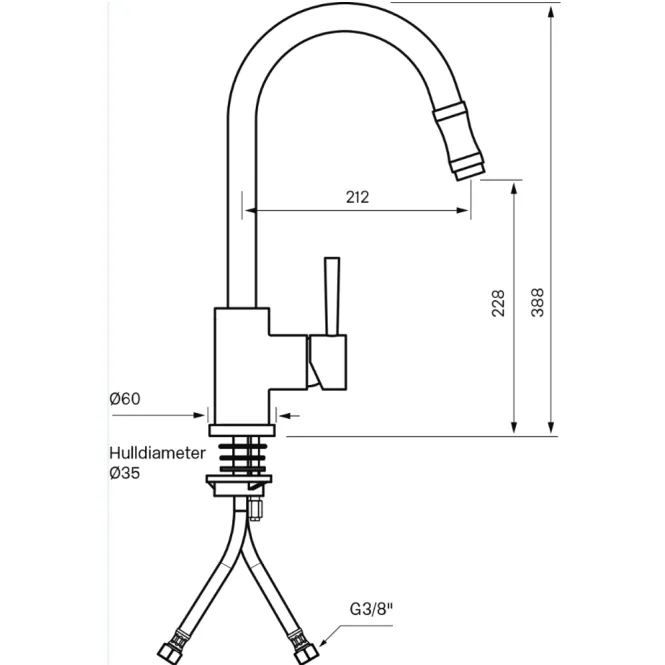 Hovedbilde Tapwell EVO185 kjøkkenbatteri