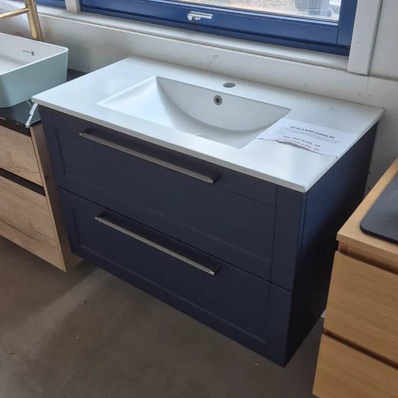 OUTLET: Scala Bad Como 90 cm Baderomsmøbel Matt Blå - Utstilling
