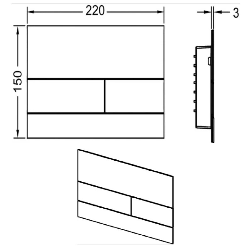 TECEsquare betjeningsplate - metall