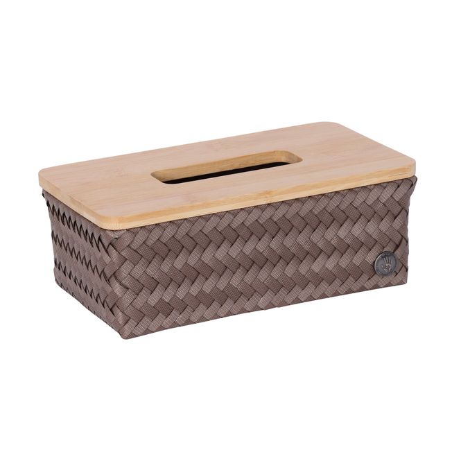 Hovedbilde Handed By Tissue box rectangular Taupe med bambuslokk