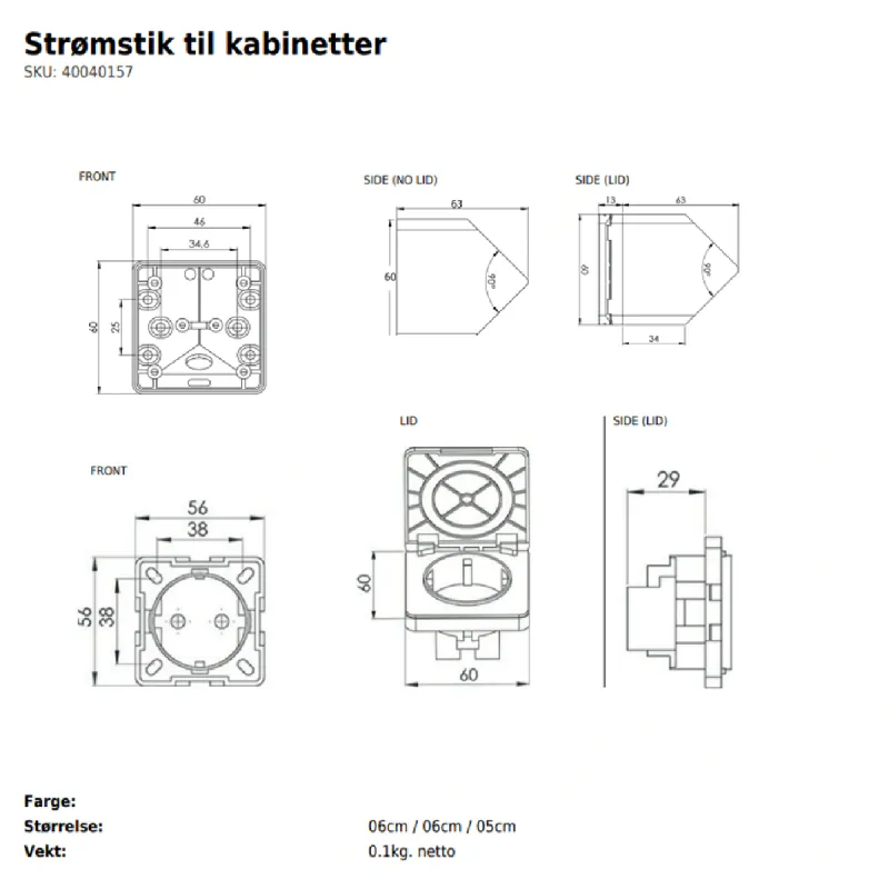 Copenhagen Bath Stikkontakt til servantskap