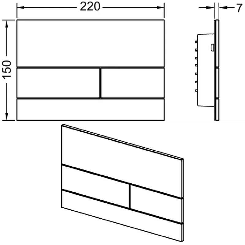 TECEsquare betjeningsplate - glass