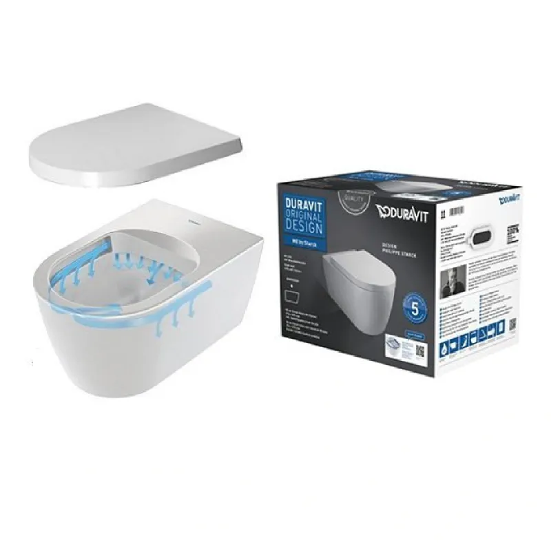 Duravit Me by Starck 57 cm Rimless Vegghengt Toalett - Hvit