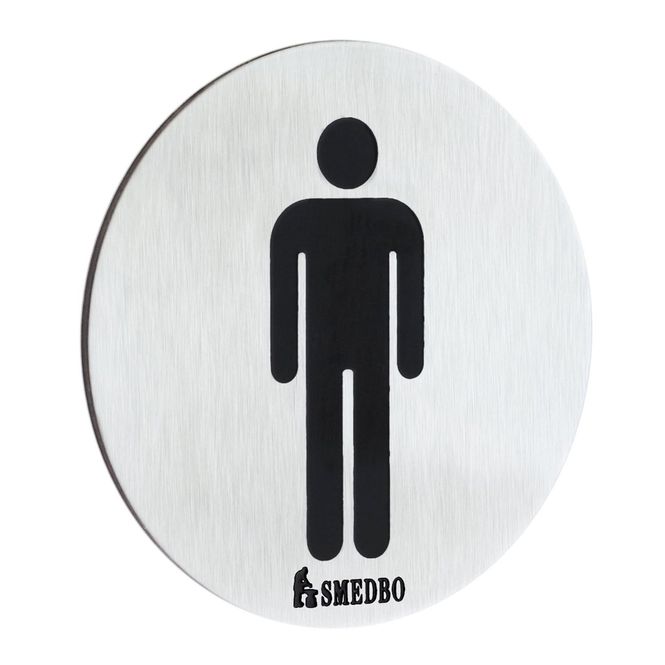 Hovedbilde Smedbo XTRA WC Skilt Herre Selvklebende Mattb Rustf