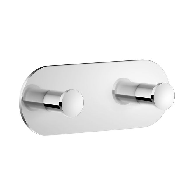 Hovedbilde Smedbo DOT Dobbel krok, Selvklebende, Lengde 125 mm, Polert Krom