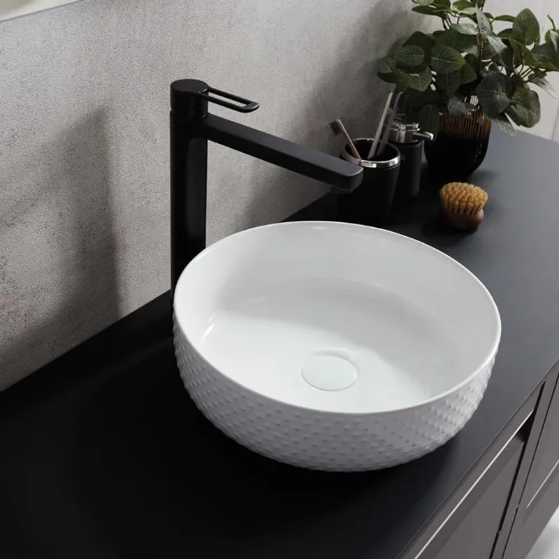 Scala Bad Bianca servant ø35,5 cm toppmontert nupper porselen