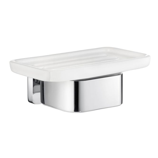 Hovedbilde Smedbo ICE Holder med Såpekopp, Krom/Porselen