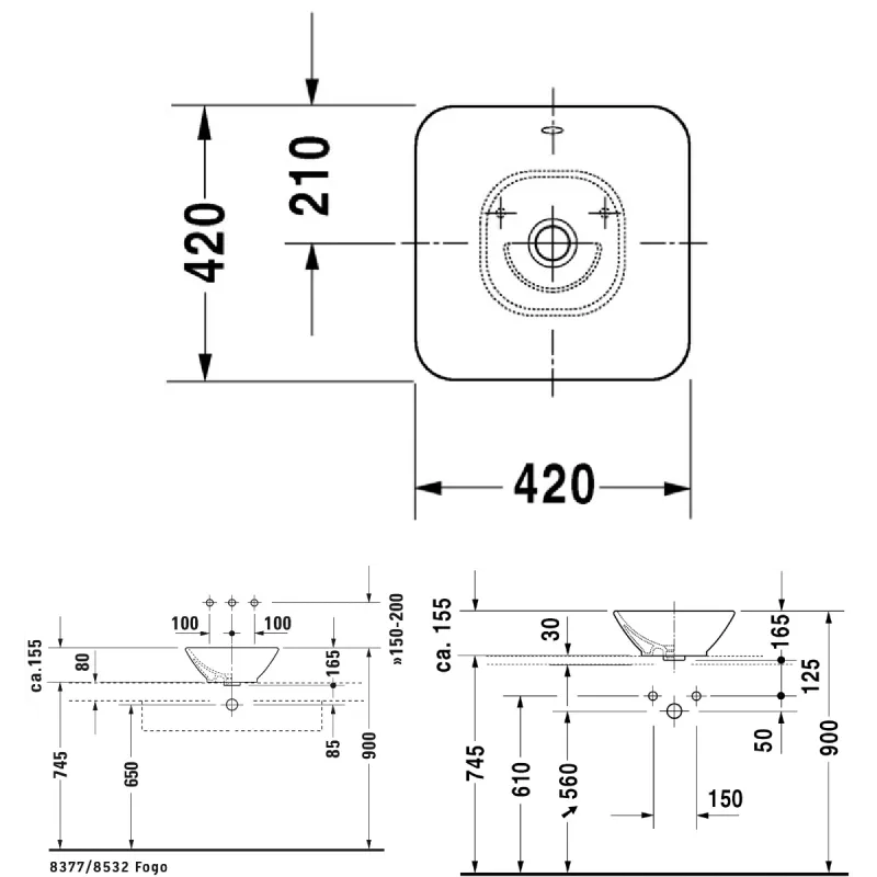 Duravit Bacino ø42 cm servant - toppmontert 