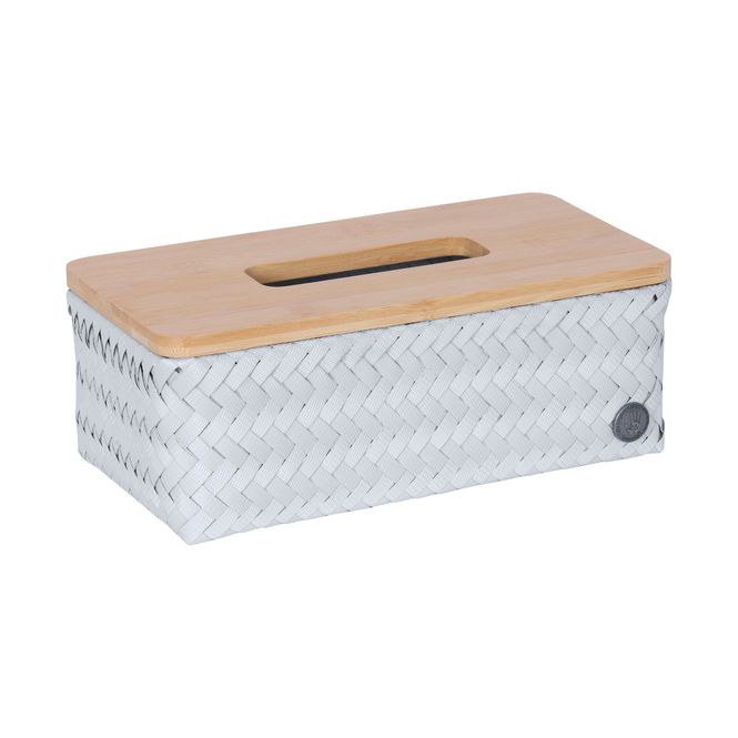 Hovedbilde Handed By Tissue box rectangular Isgrå med bambuslokk