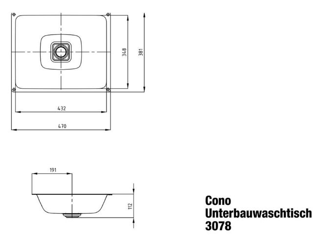 Hovedbilde Kaldewei CONO Mod 3078 Underlimt Servant, 47x38.1 cm, Alpine White ...