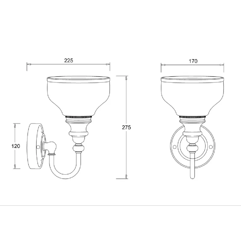 Burlington Ornate vegglampe med LED-lys - Krom/Frostet glass