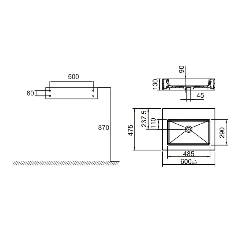 Scandtap Solid SW4 Vegghengt Servant 80x47 cm