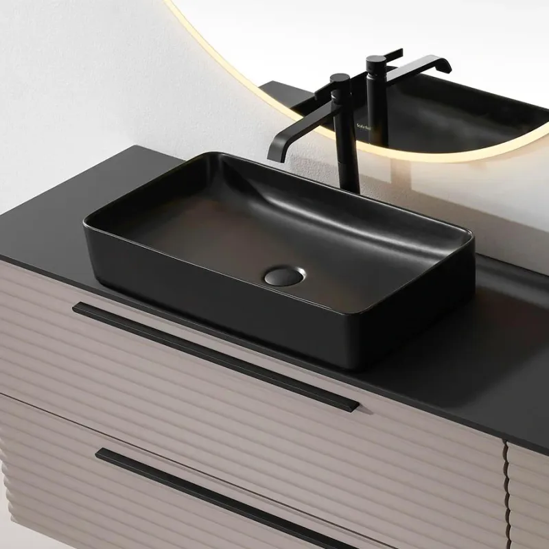 Scala Bad Alonzo servant 40-60,5 cm toppmontert hvit/sort