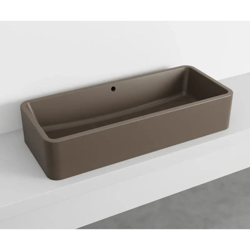 Cielo Shui Comfort rektangulær servant 100x42 cm toppmontering