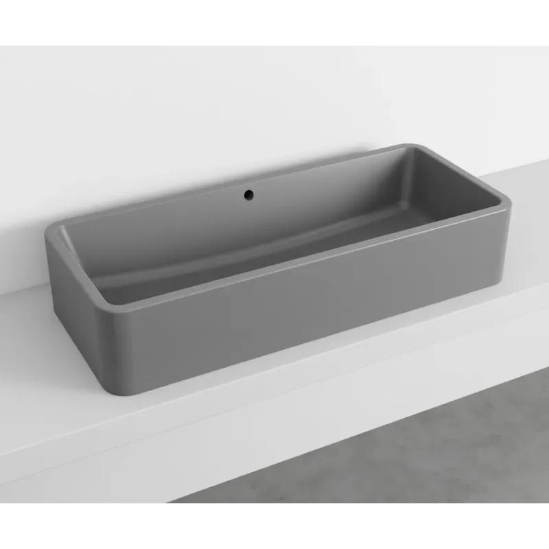 Cielo Shui Comfort rektangulær servant 100x42 cm toppmontering
