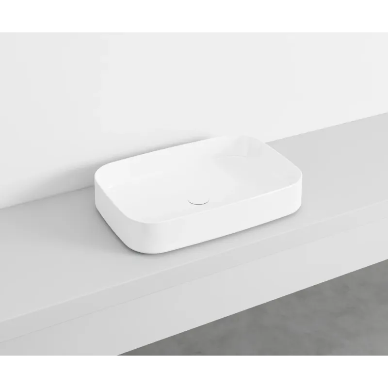 Cielo Shui Comfort rektangulær servant 60x40 cm toppmontering