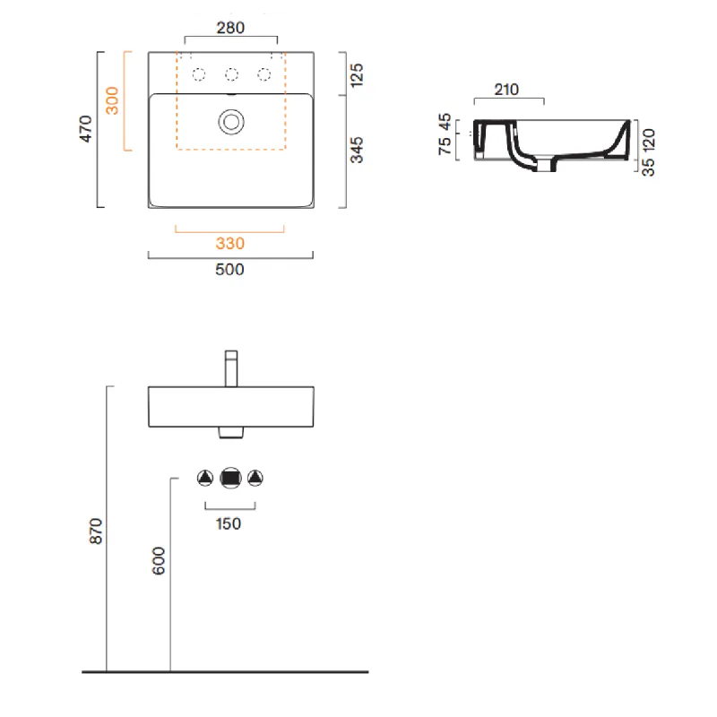 Catalano Premium Vegghengt Servant 50x47 cm