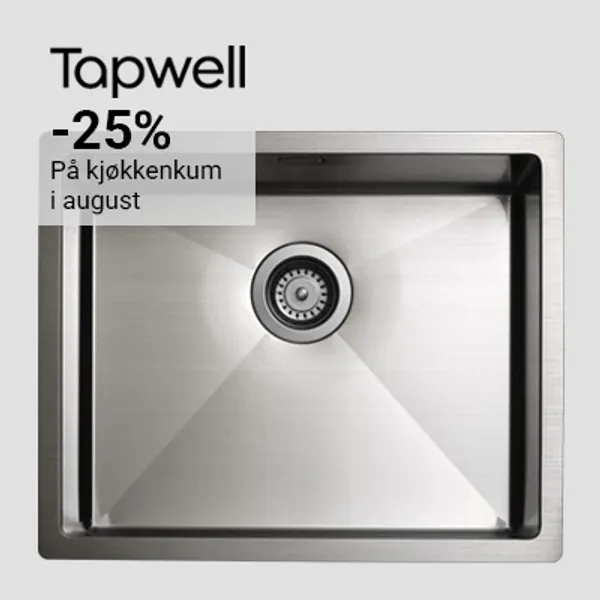 Alle kjøkkenvasker fra Tapwell på tilbud i august - TA5040, TA7040 og TA8040