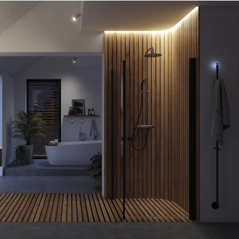 OUTLET: INR LINC Angel Original Dusjhjørne 90x90 cm - 180 cm høyde - Klart glass/Matt sort profiler