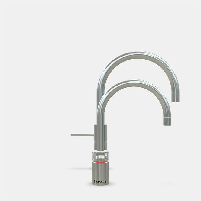 Hovedbilde Quooker Twintaps sett round rustfritt stål