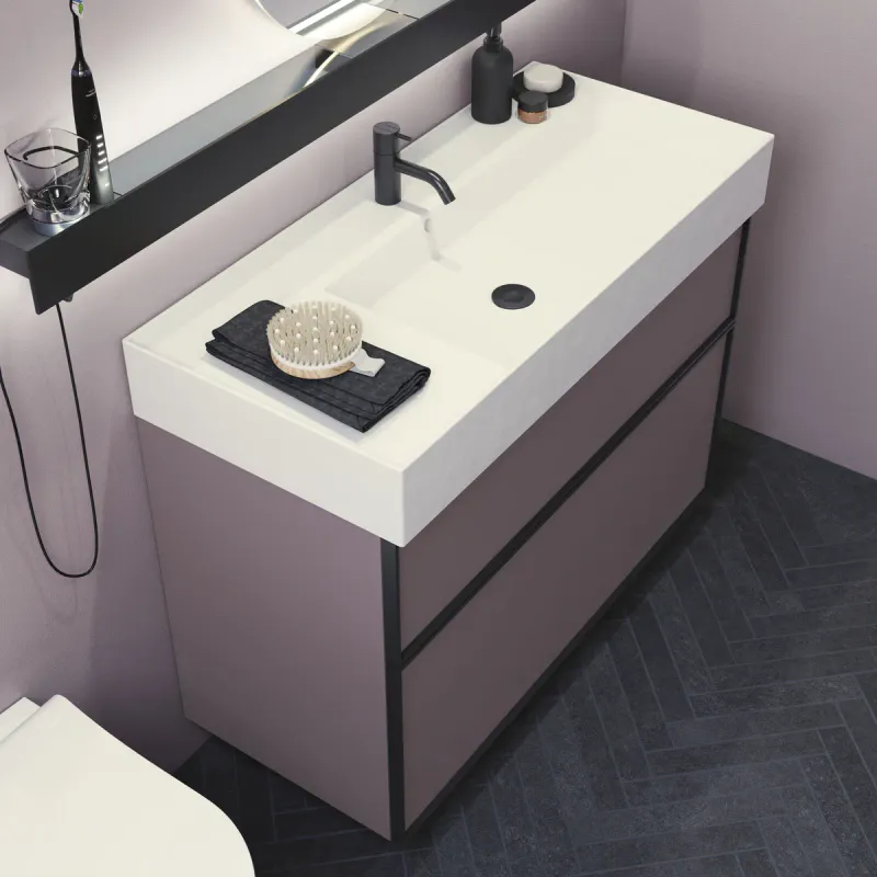 Dansani Inzo Urban Servantskap 100x44 cm med sort ramme for enkel servant