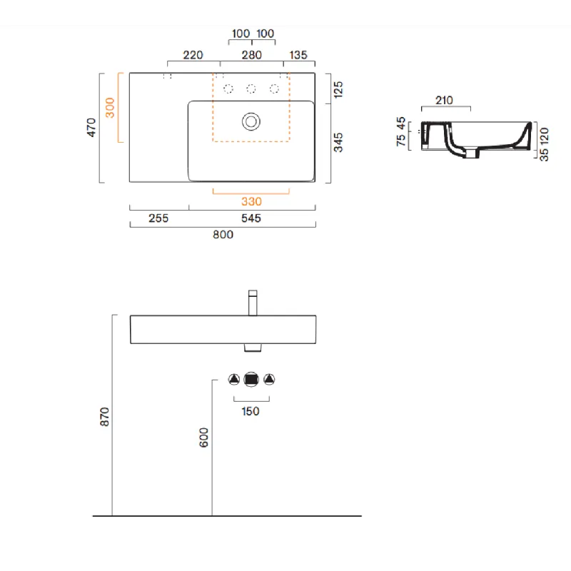 Catalano Premium Vegghengt Servant 80x47 cm