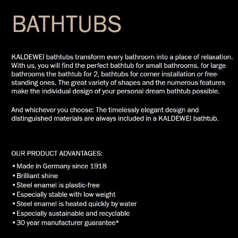 Kaldewei PURO Side Overflow Mod 688 Innebygd Badekar 170x70 cm