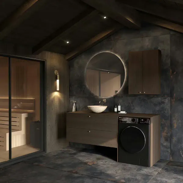 Hovedbilde Fossbad Variant60 Miljø 185,2 cm med Roma Servant, Moon Speil og ...